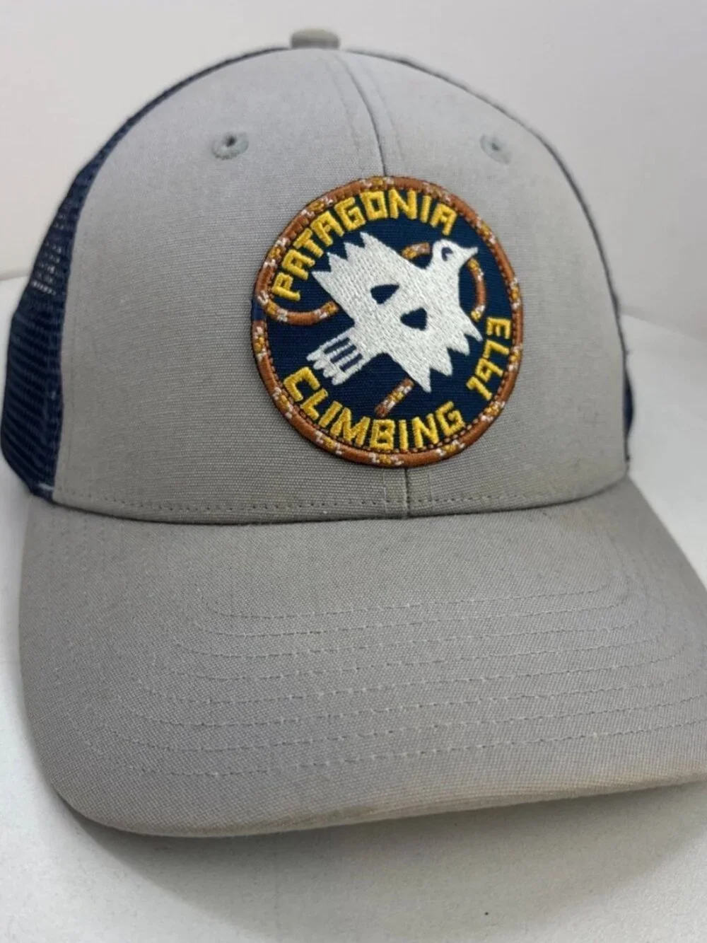 Patagonia Peace Offering Climber 1973 Adjustable Trucker Hat Mid Crown Grey